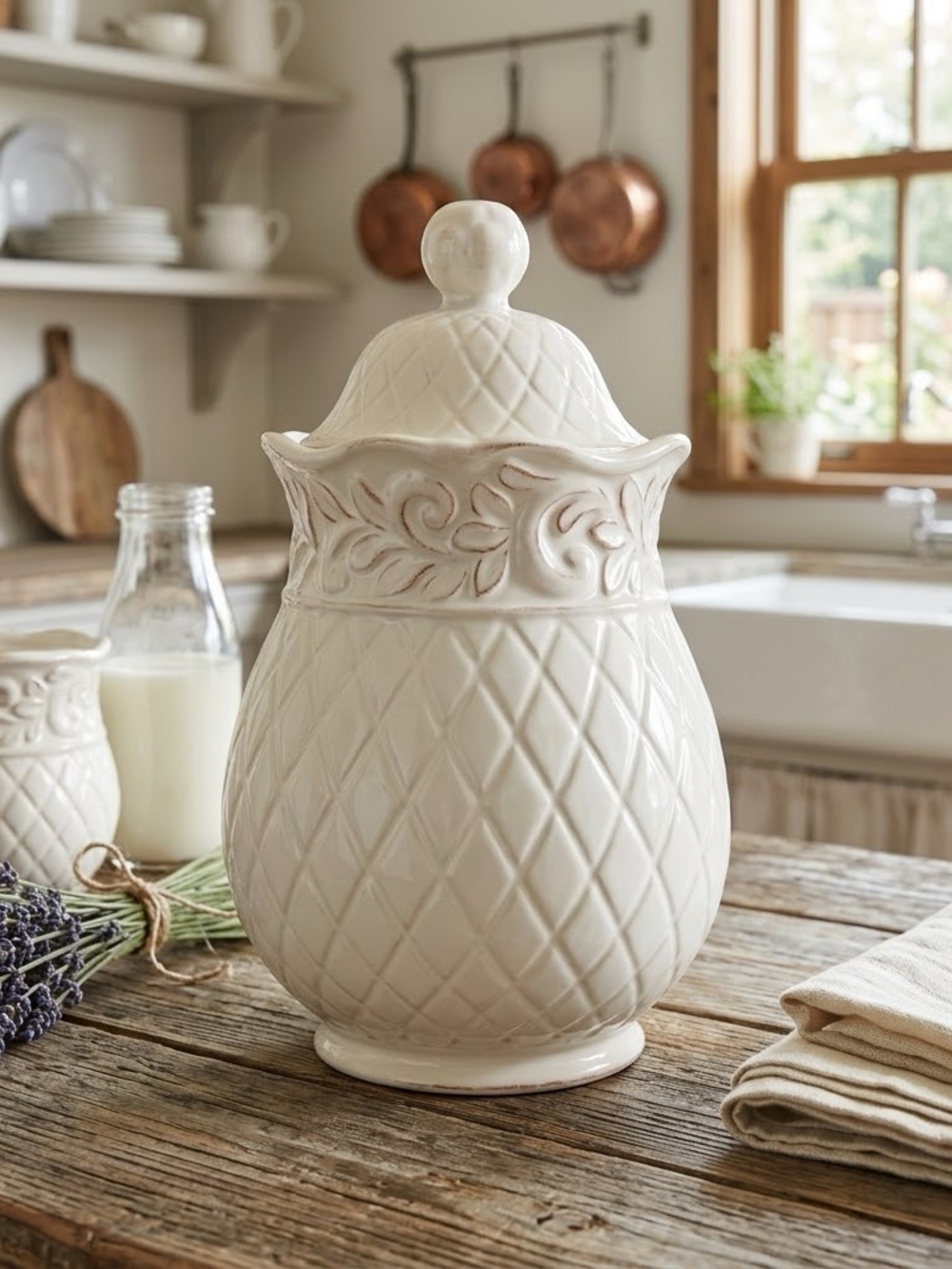 Ivory Ceramic Canister